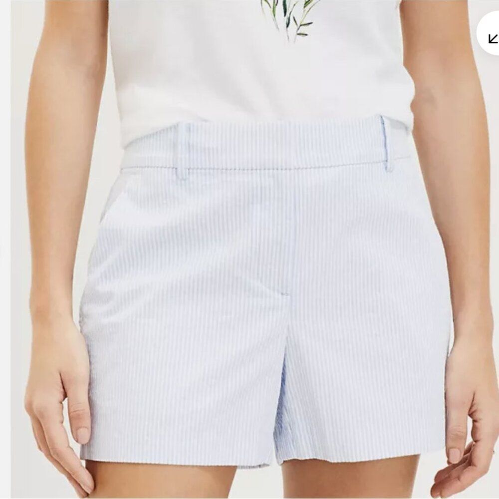 LOFT Striped Seersucker Riviera Shorts - Curvy - Size 12 - NWT